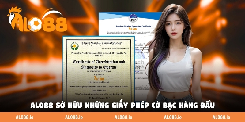 ALO88 sở hữu những giấy phép cờ bạc hàng đầu