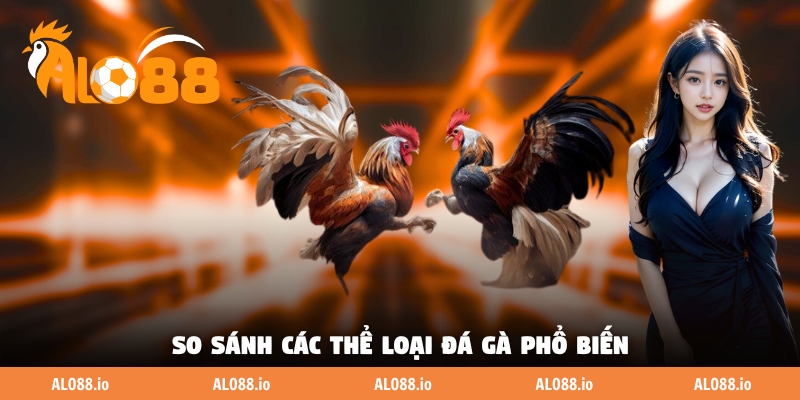 So sánh các thể loại đá gà phổ biến