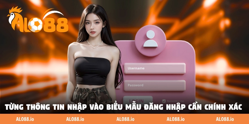 Từng thông tin nhập vào biểu mẫu đăng nhập cần chính xác