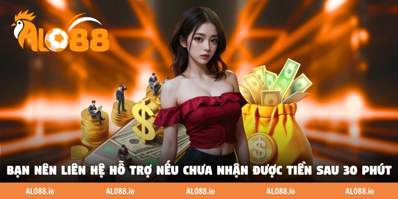Bạn nên liên hệ hỗ trợ nếu chưa nhận được tiền sau 30 phút